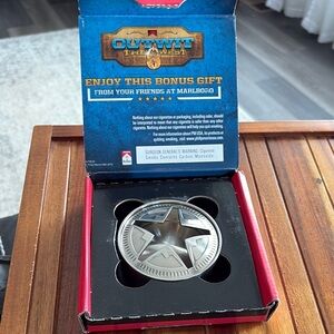 Vintage Marlboro Texas Lone Star Silver Stainless Steel Ashtray 3" In Gi…